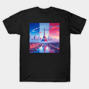 Future Paris Sci Fi Art T-Shirt